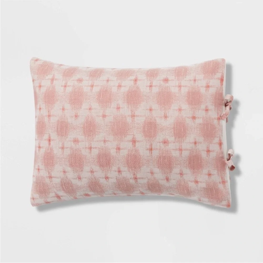 THRESHOLD NWT yarn dye ikat duvet cover & sham set -ivory/mauve -full/queen